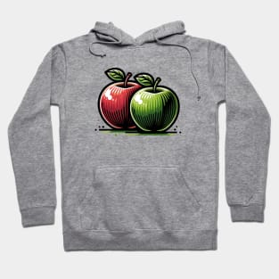 Apples Green Red Trees Fruit Vintage Hoodie